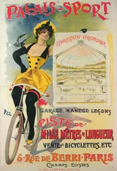 Affiche publicitaire pour le Palais-Sport à Paris, vers 1895